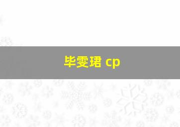 毕雯珺 cp